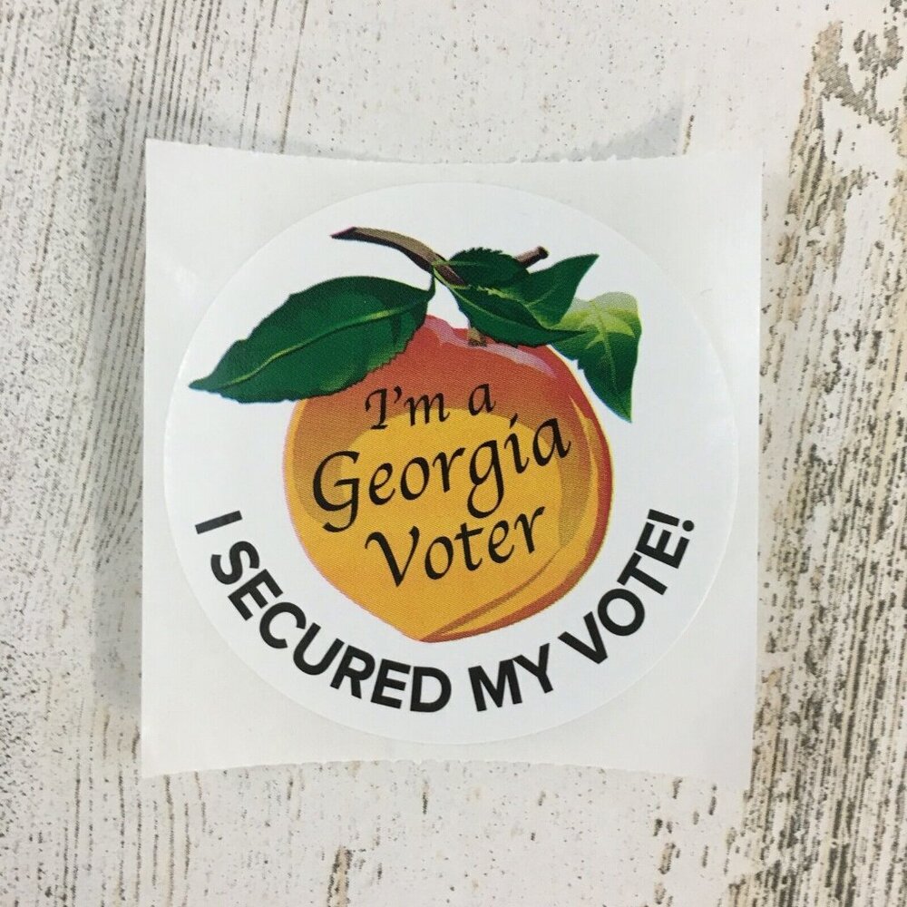 I'm a Georgia Voter I Secured My Vote Election Day Sticker GA Peach Sticker